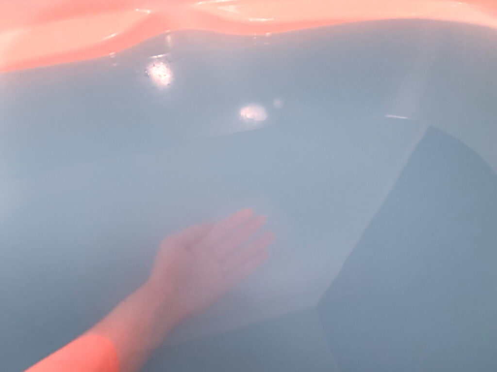 Milky blue water